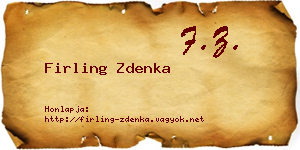Firling Zdenka névjegykártya